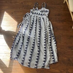 Oliphant Navy and White Striped Dress